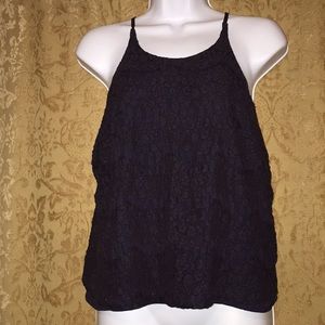 Monteau Lacey Tank Top in Navy women’s Sz L